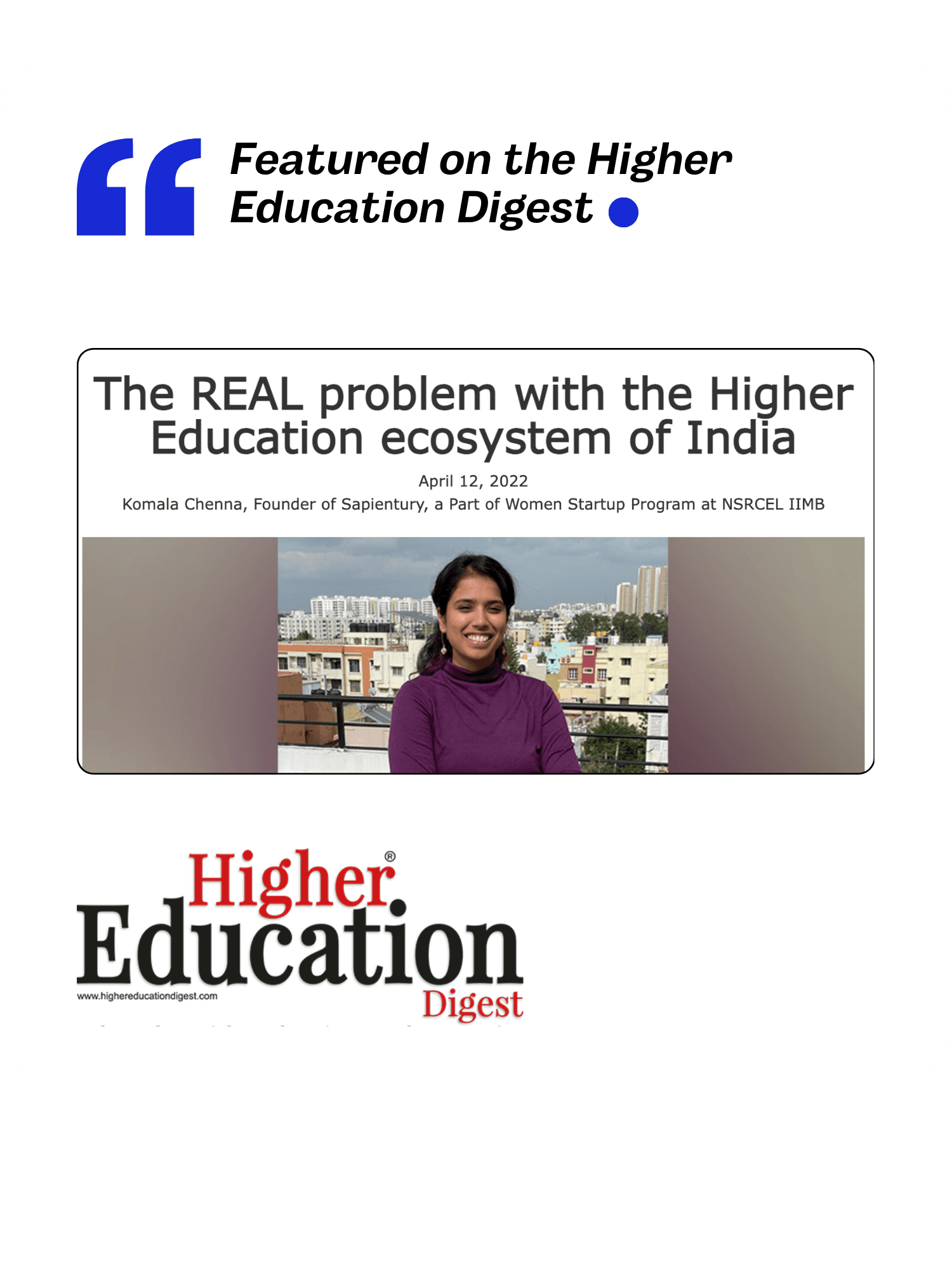 Higher Education Digest - The Real Problem with the Higher Education Ecosystem of India