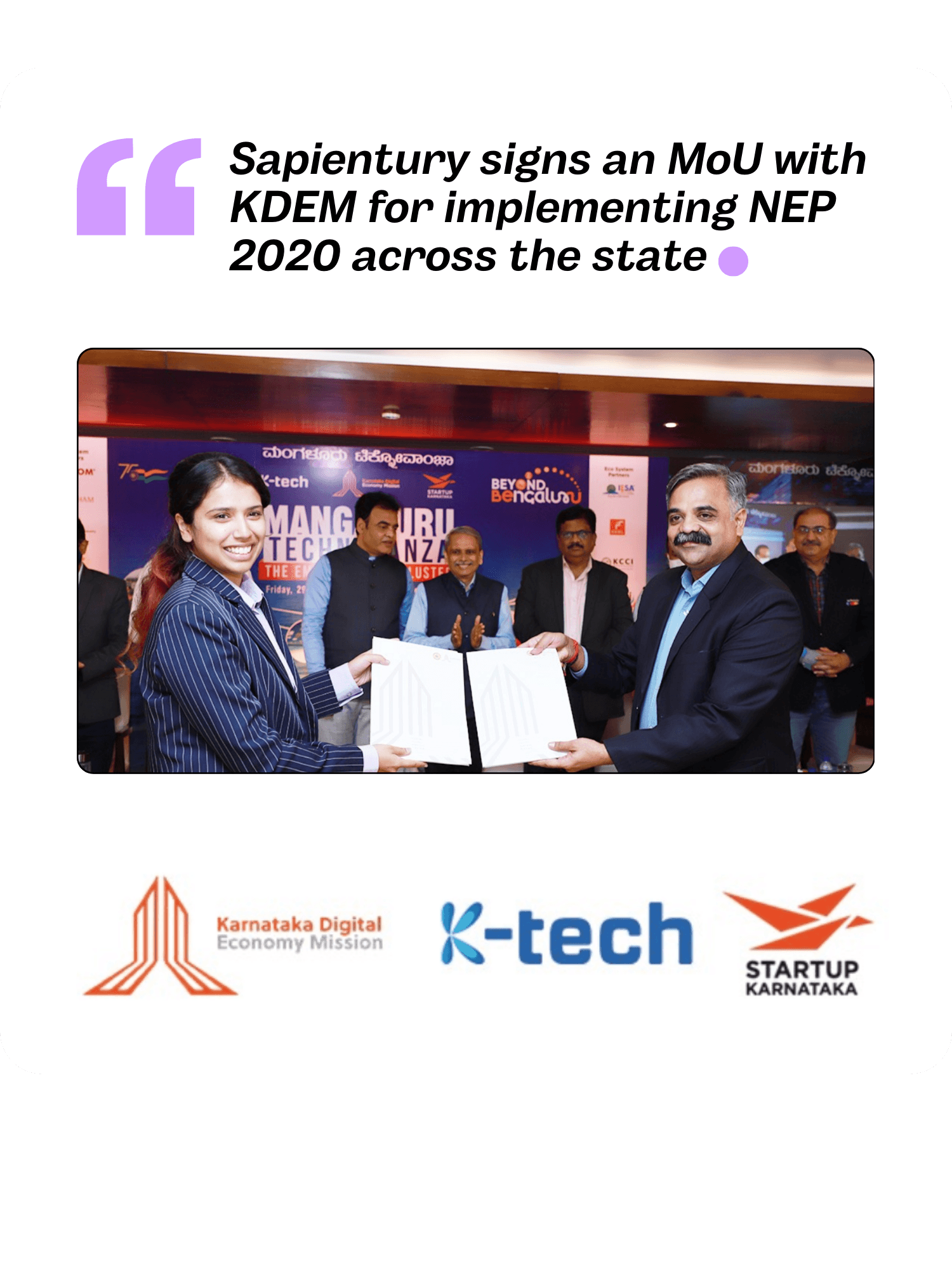 Partnership with Karnataka Digital Economy Mission